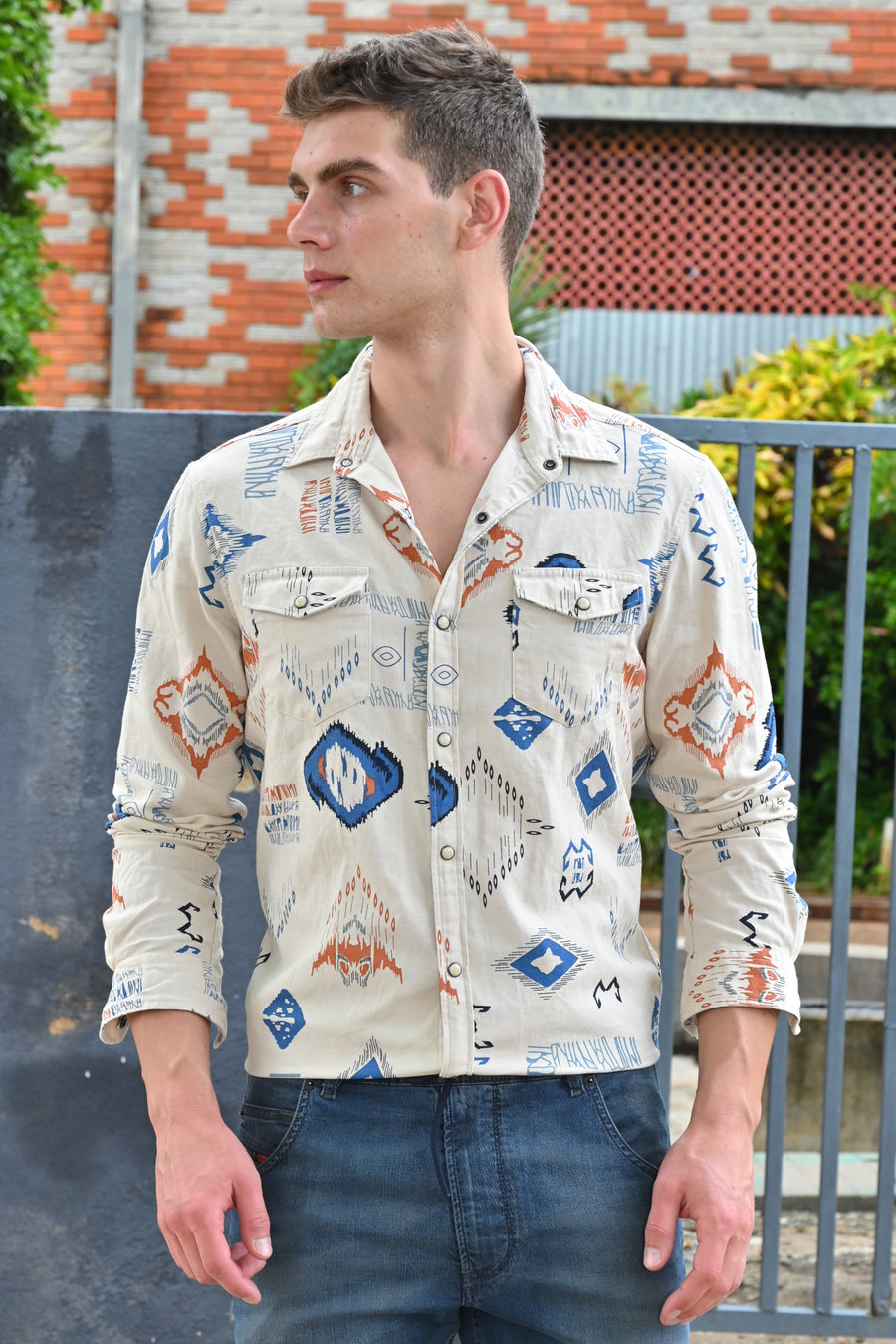 Jordan - Abstract Printed Shirt - Blue