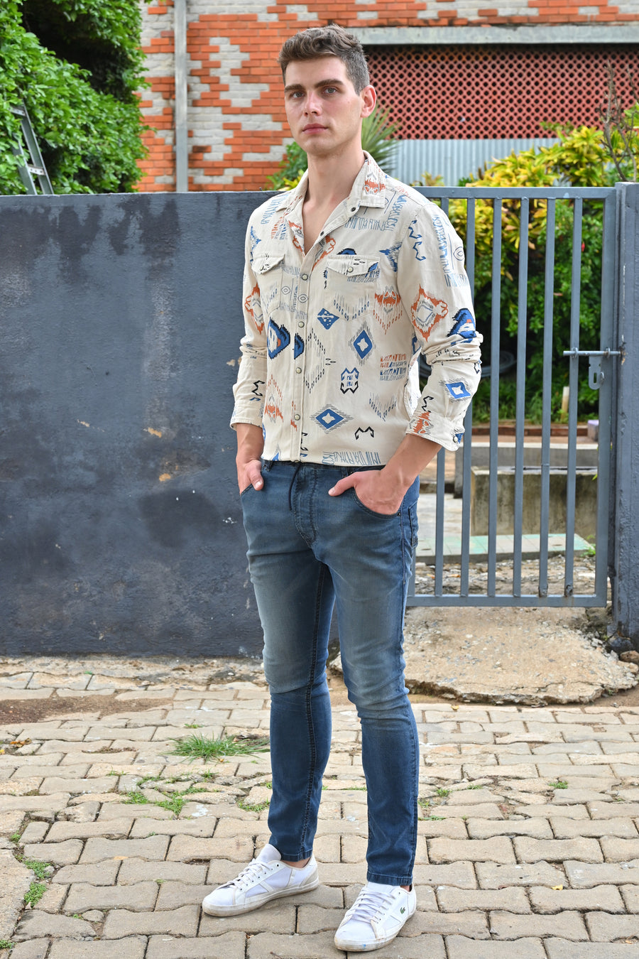 Jordan - Abstract Printed Shirt - Blue