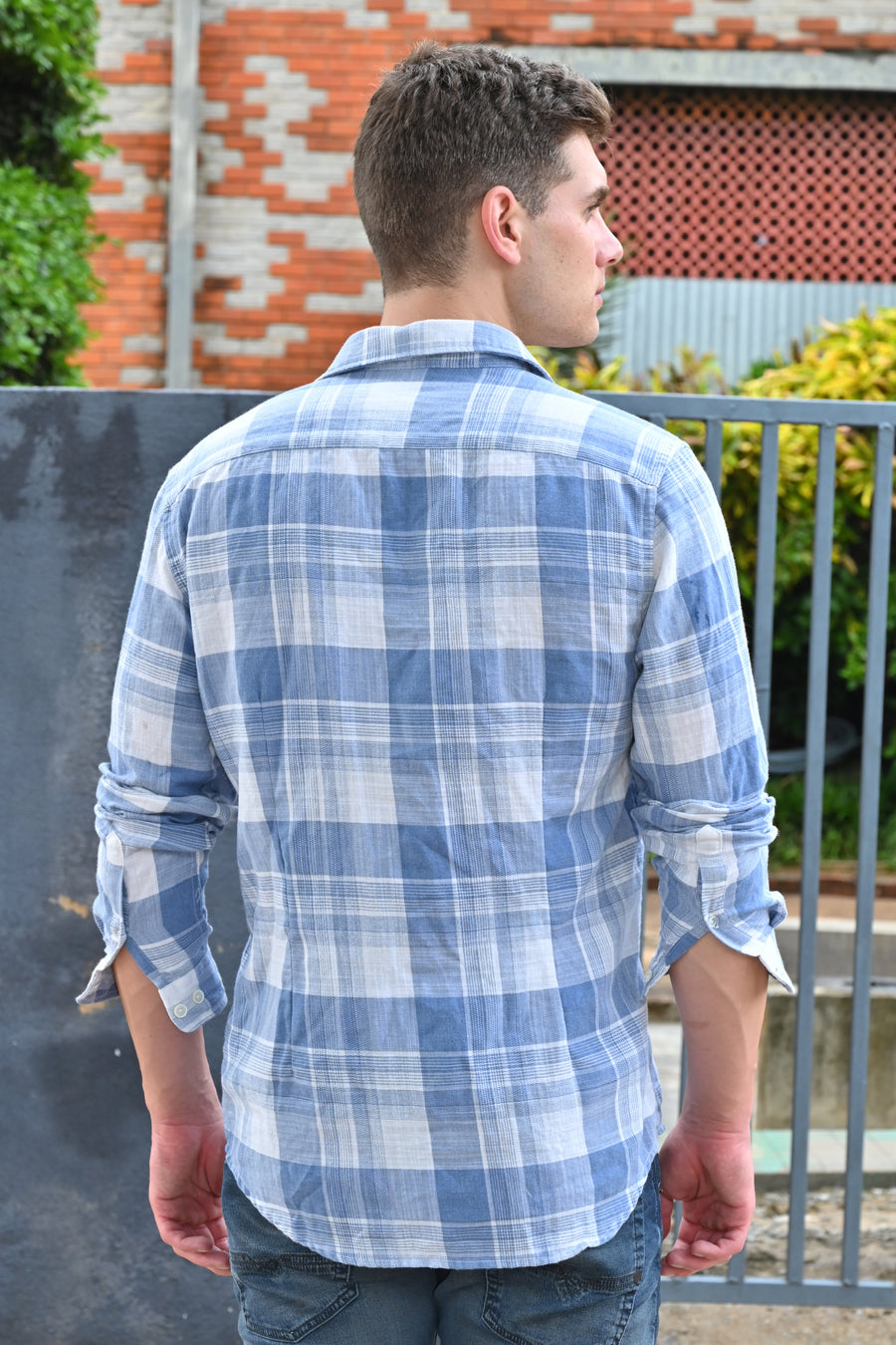 Maxwell - Cotton Check Shirt - Blue