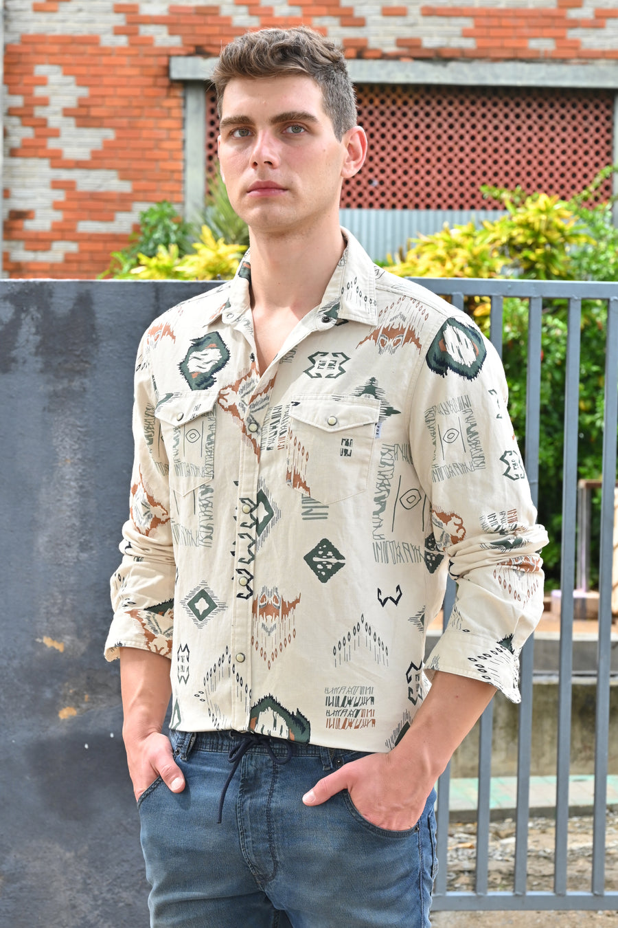 Jordan - Abstract Printed Shirt - Green