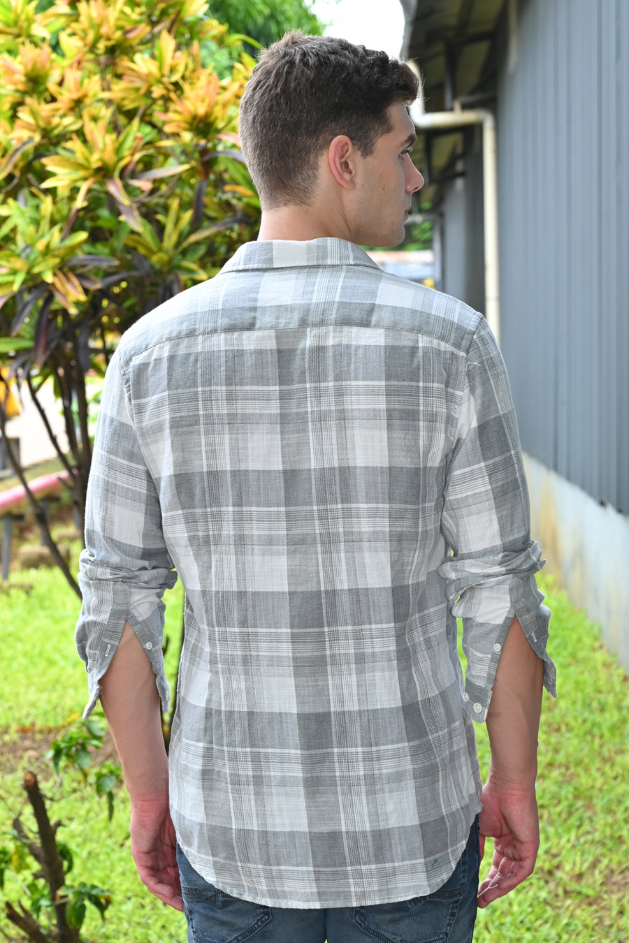 Maxwell - Cotton Check Shirt - Grey