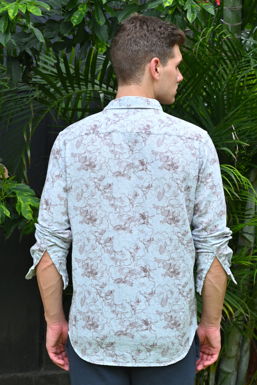 Colby - Dobby Printed Shirt - Blue