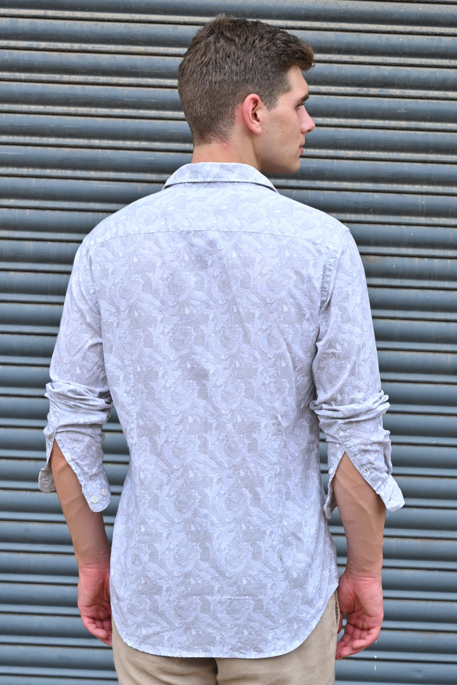 Classic - Cotton Linen Printed Shirt - Beige