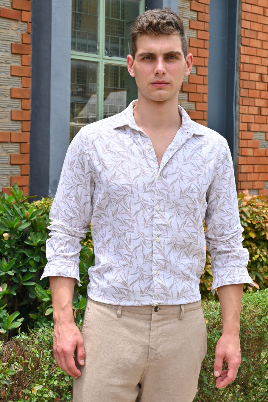 Bloom - Dobby Printed Shirt - Off White