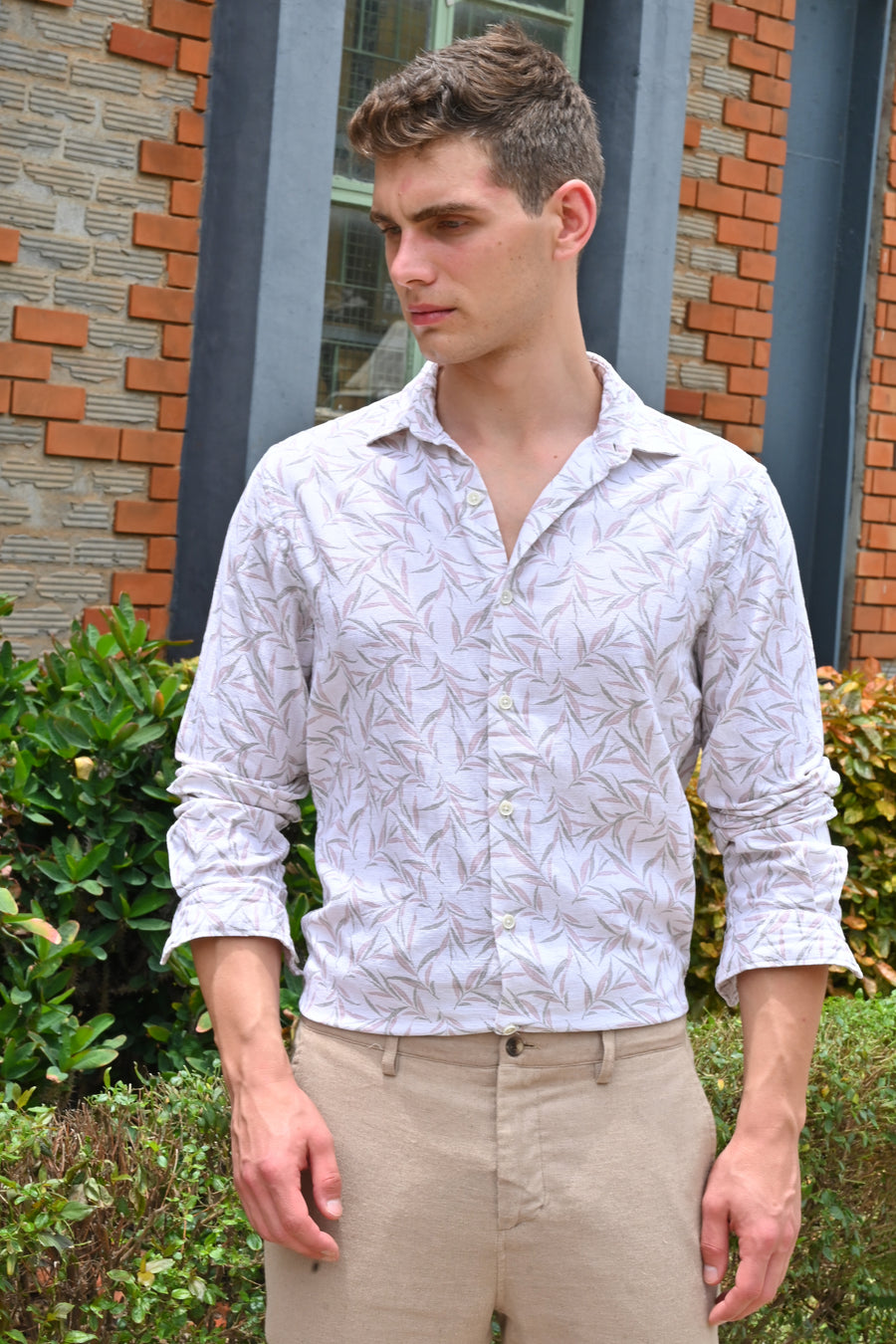 Bloom - Dobby Printed Shirt - Off White