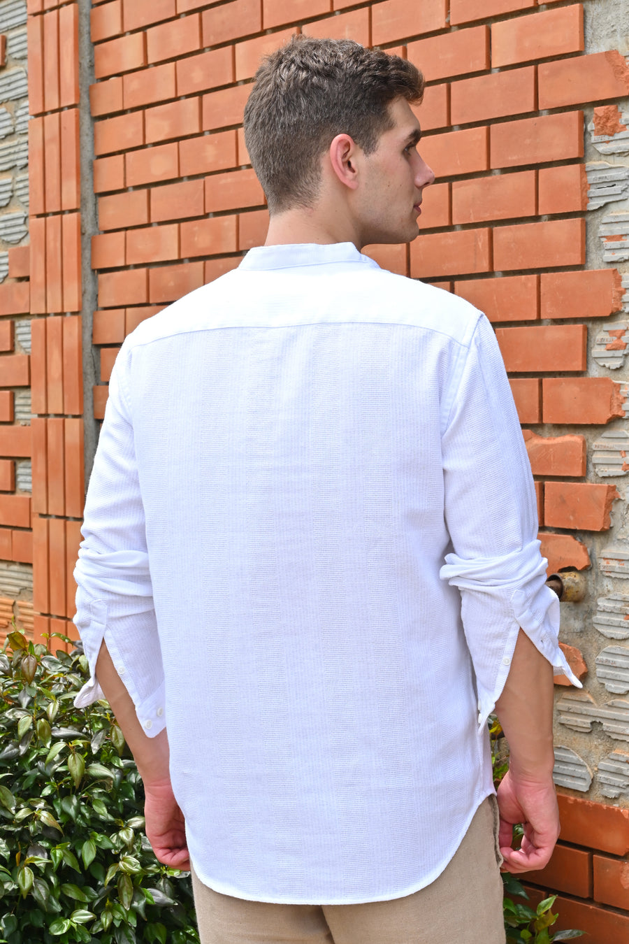 Ruby - Textured Solid Kurta Shirt - White