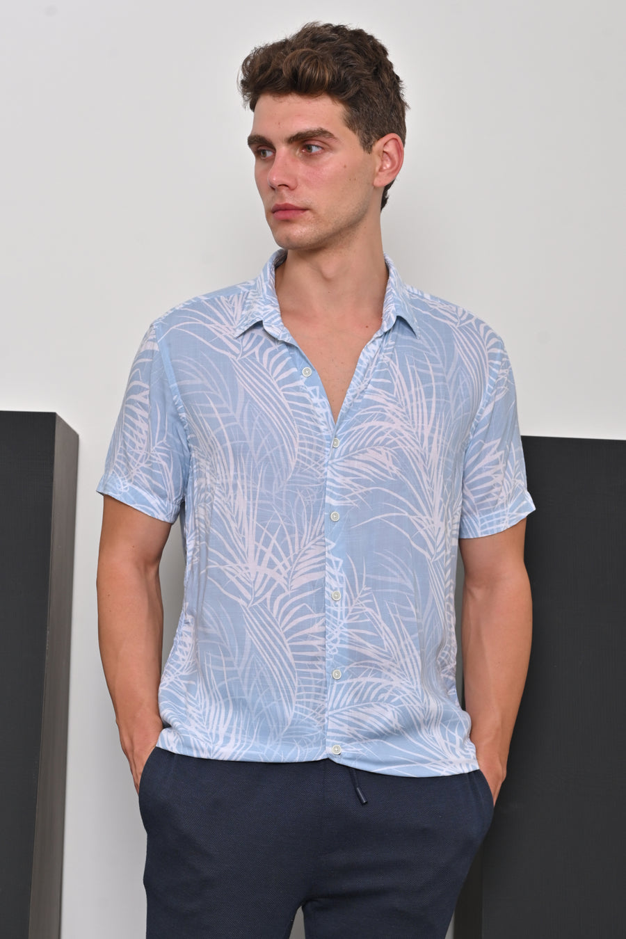 Cabel - Viscose Printed Shirt - Blue