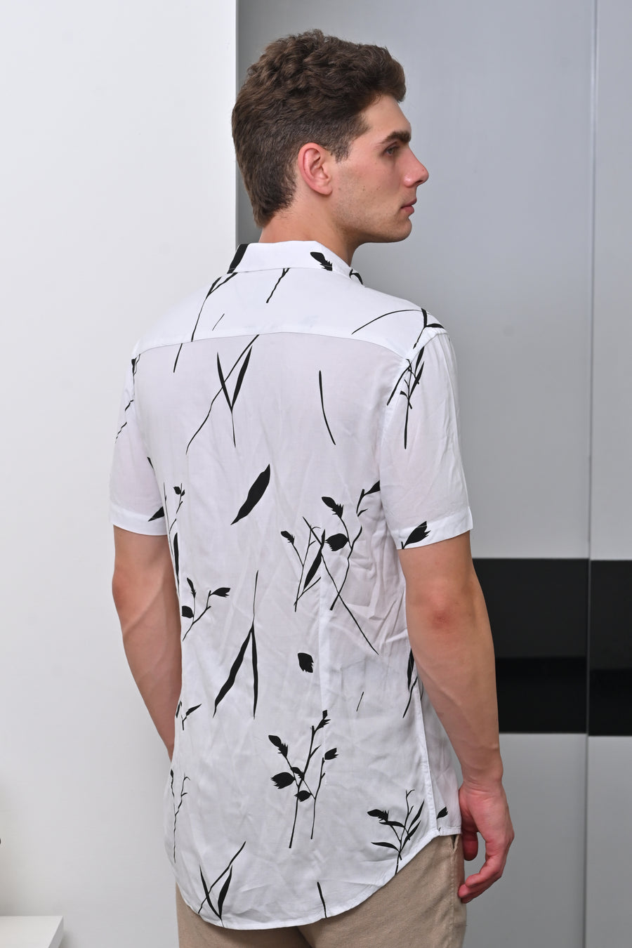 Canis - Viscose Printed Shirt - White