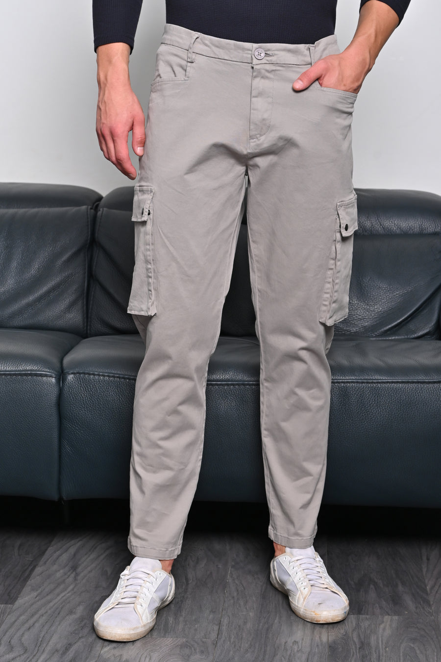 Cambio - Soft Cargo Trouser - Lt Grey