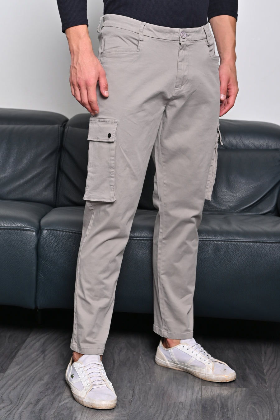 Cambio - Soft Cargo Trouser - Lt Grey