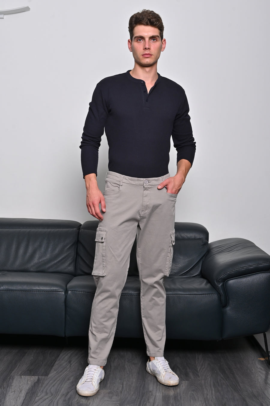 Cambio - Soft Cargo Trouser - Lt Grey