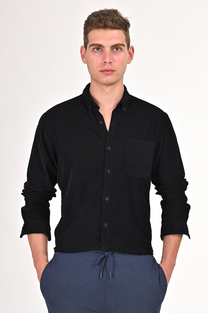 Freedom - Soft Corduroy Shirt - Black