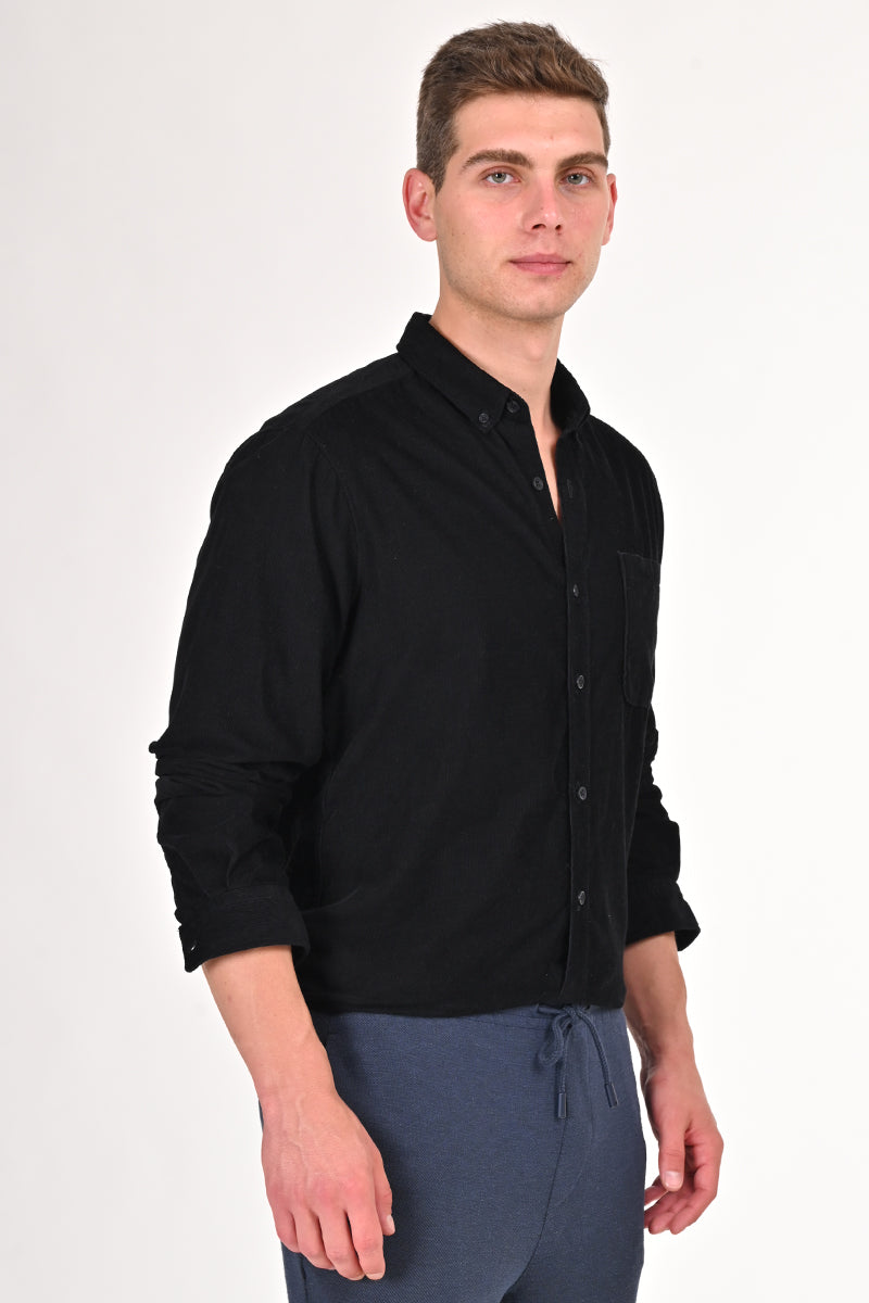 Freedom - Soft Corduroy Shirt - Black