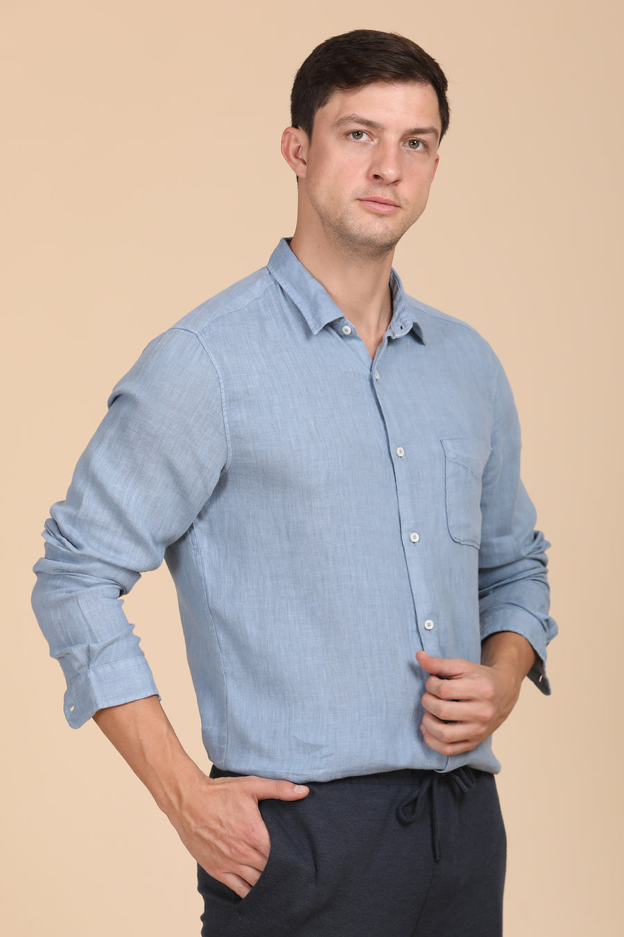 Palmas - 100% Linen Shirt - Blue