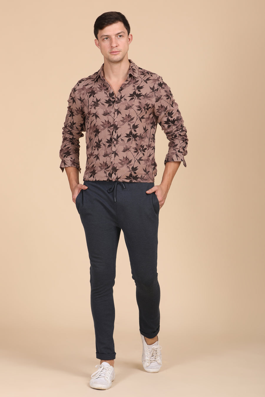 Woody - Double Layered Printed Shirt - Brown