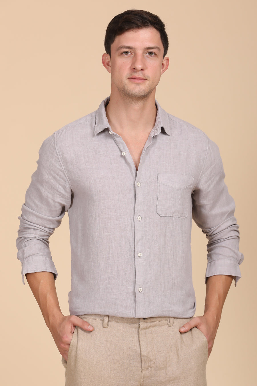 Palmas - 100% Linen Shirt - Lavender