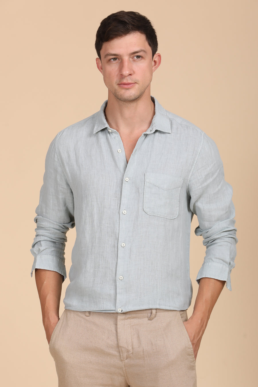 Palmas - 100% Linen Shirt - Sage