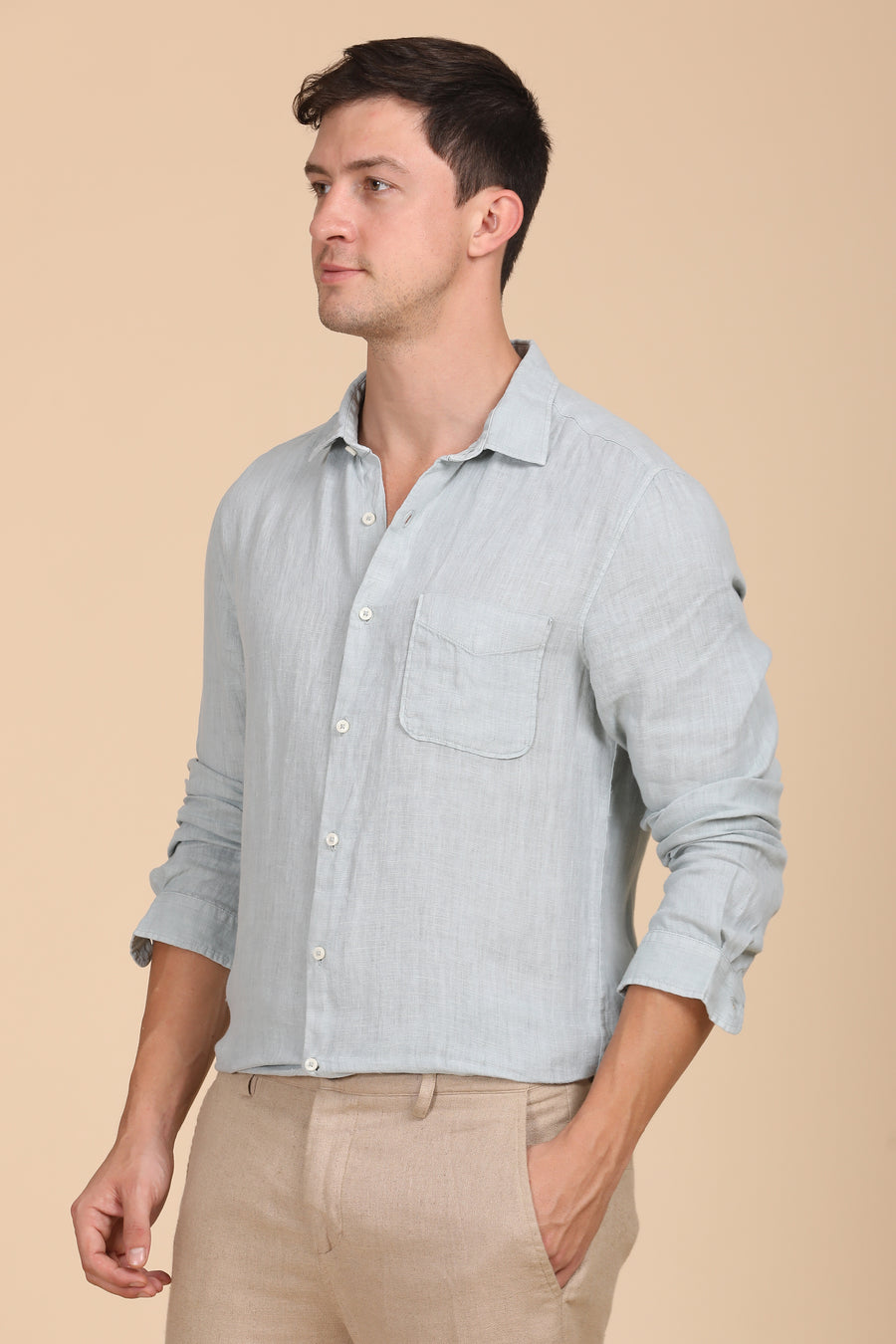 Palmas - 100% Linen Shirt - Sage