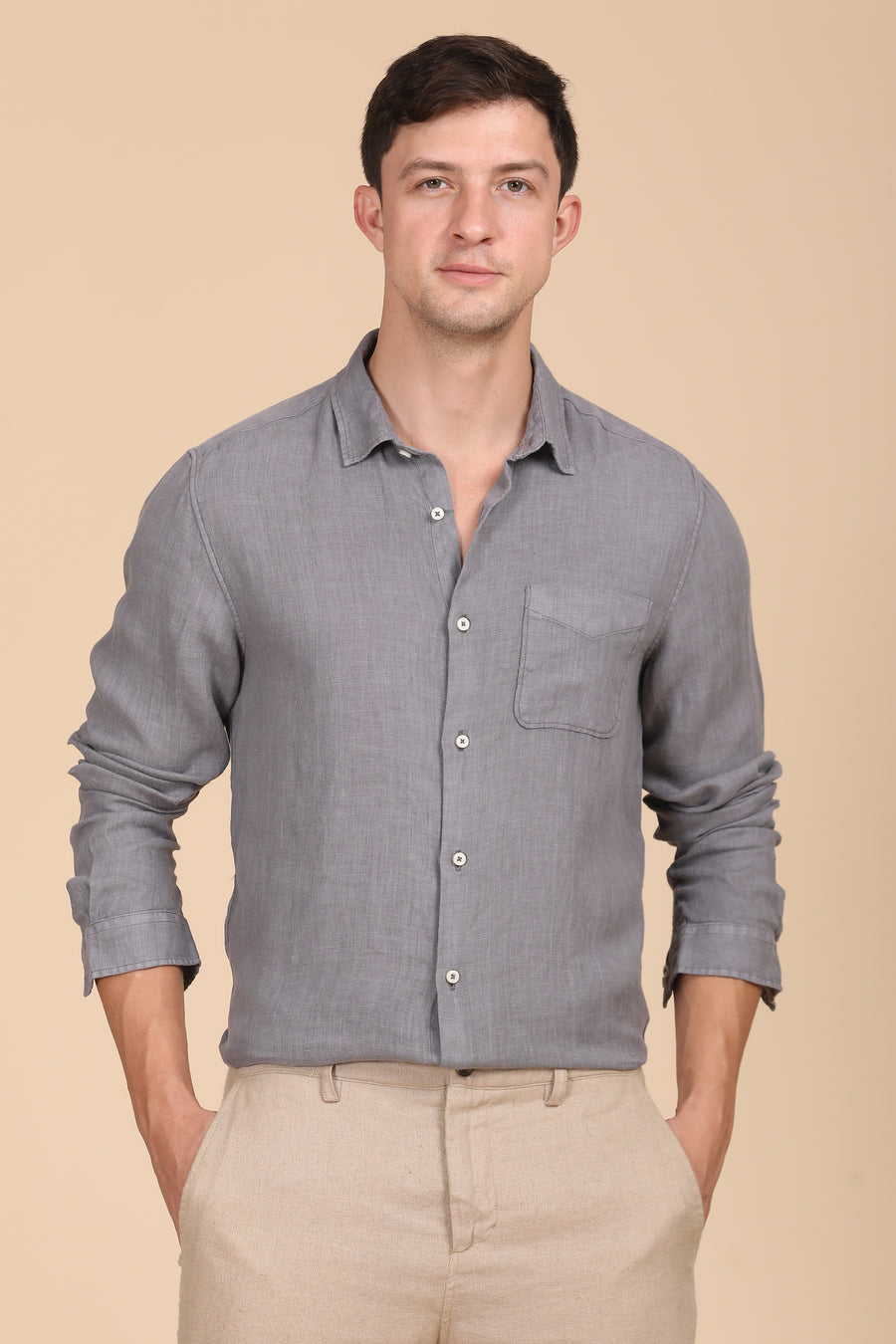 Palmas - 100% Linen Shirt - Grey