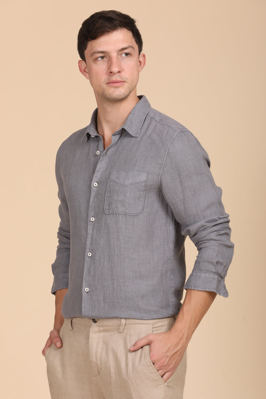 Palmas - 100% Linen Shirt - Grey