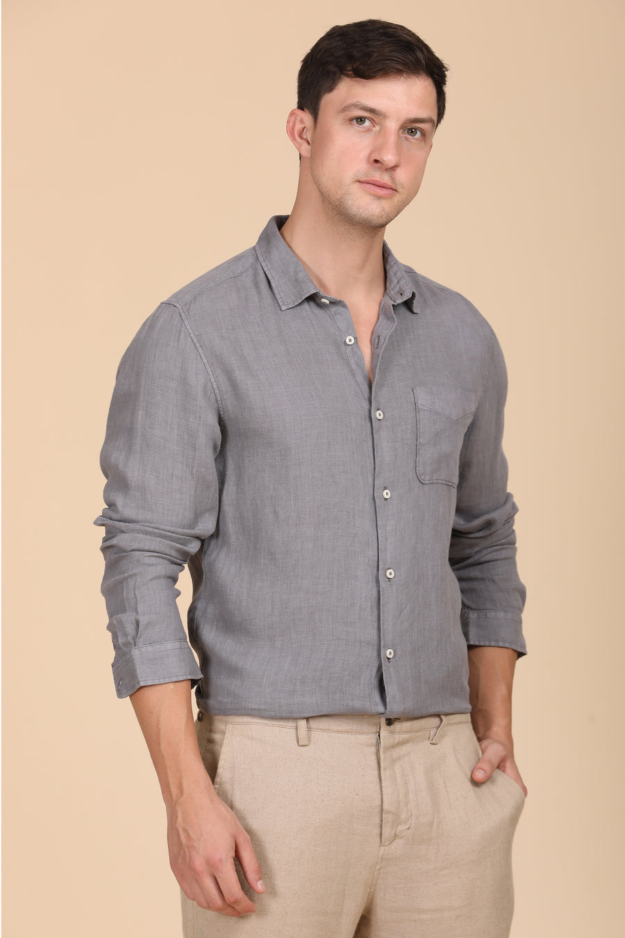 Palmas - 100% Linen Shirt - Grey