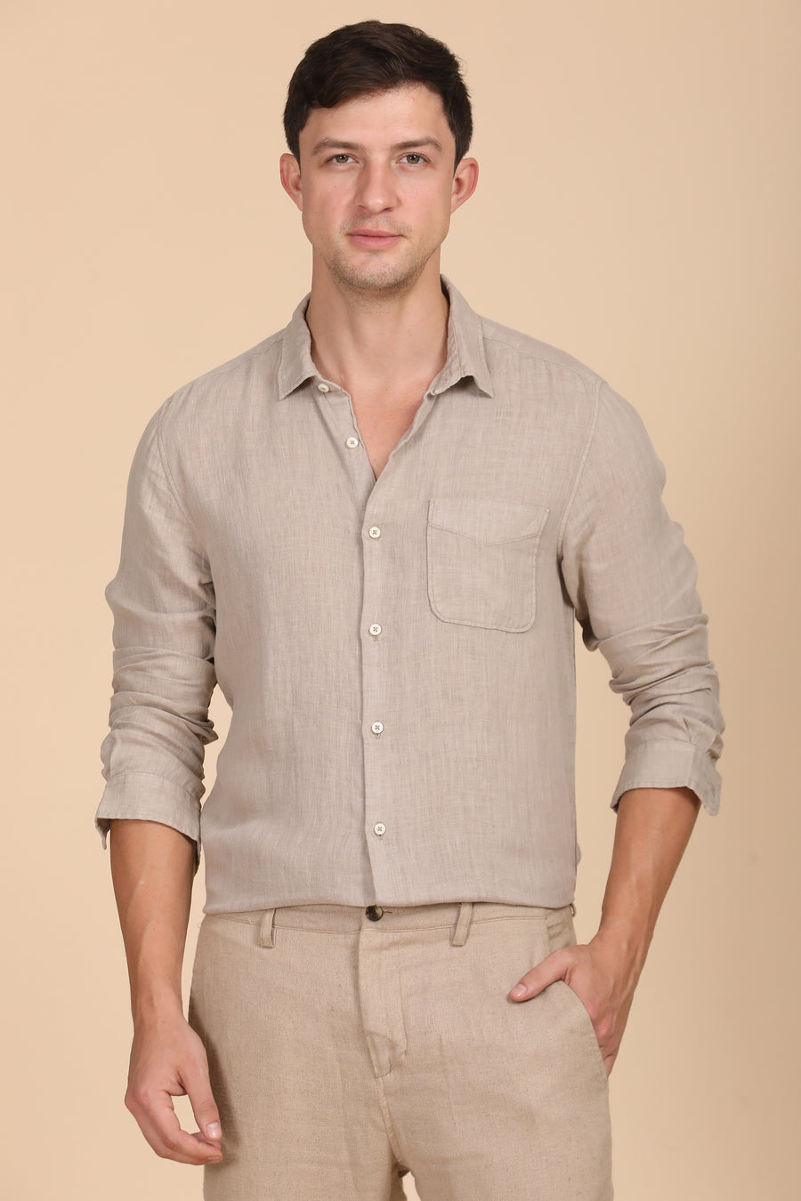 Palmas - 100% Linen Shirt - Beige