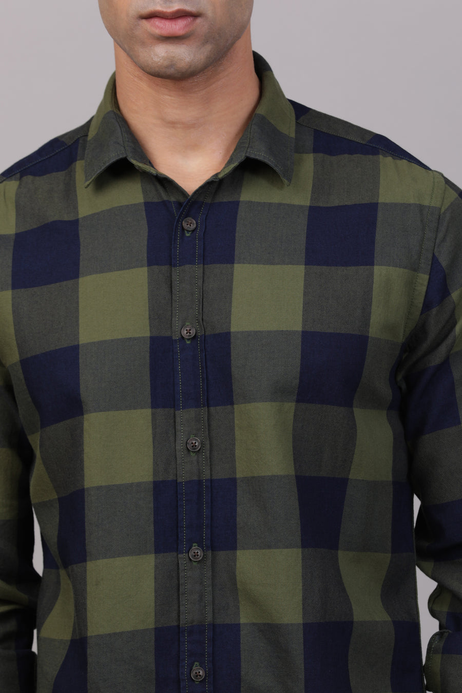 Blog - Printed Check Shirt - Green