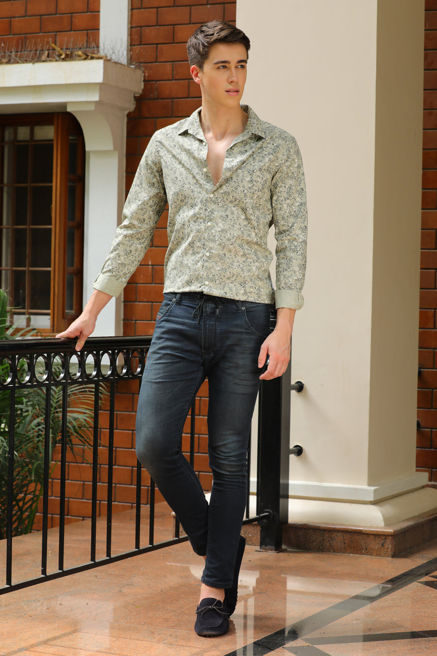 Enigma - Floral Printed Shirt - Lt Green