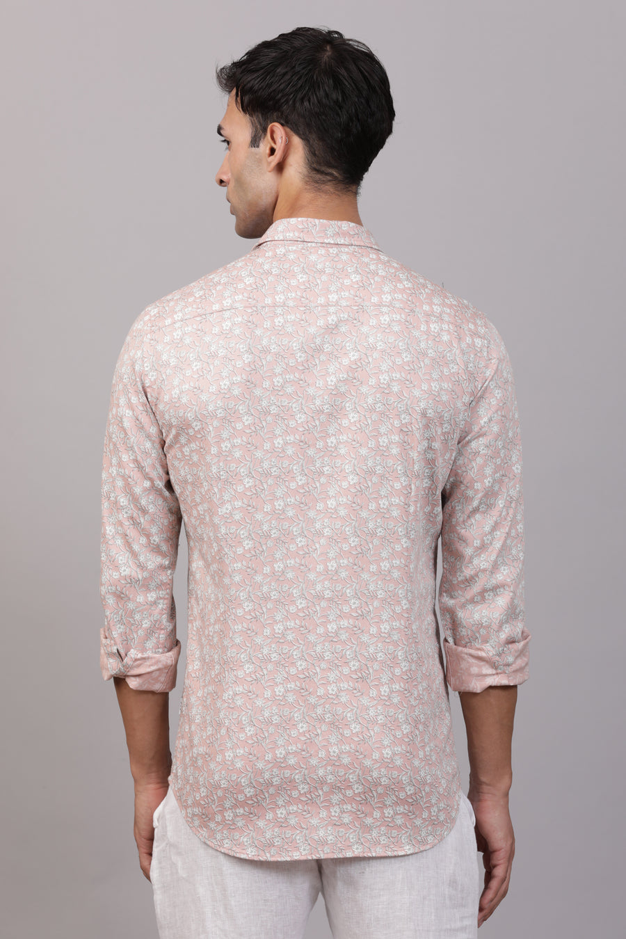 Mario - Dobby Floral Printed Shirt - Pink