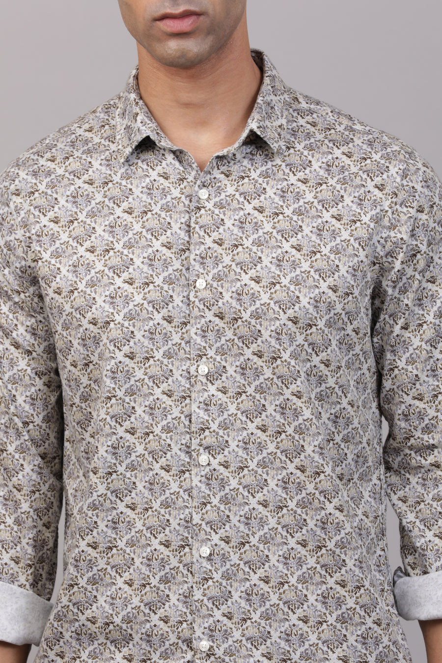 Foil - Digital Print Shirt - Beige