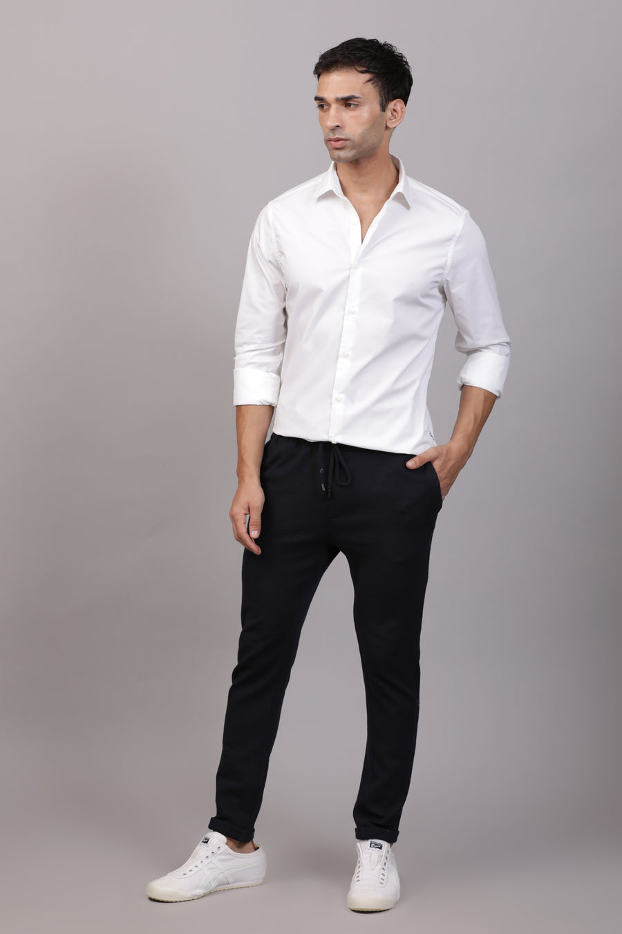 Victor - Satin Solid Shirt - White