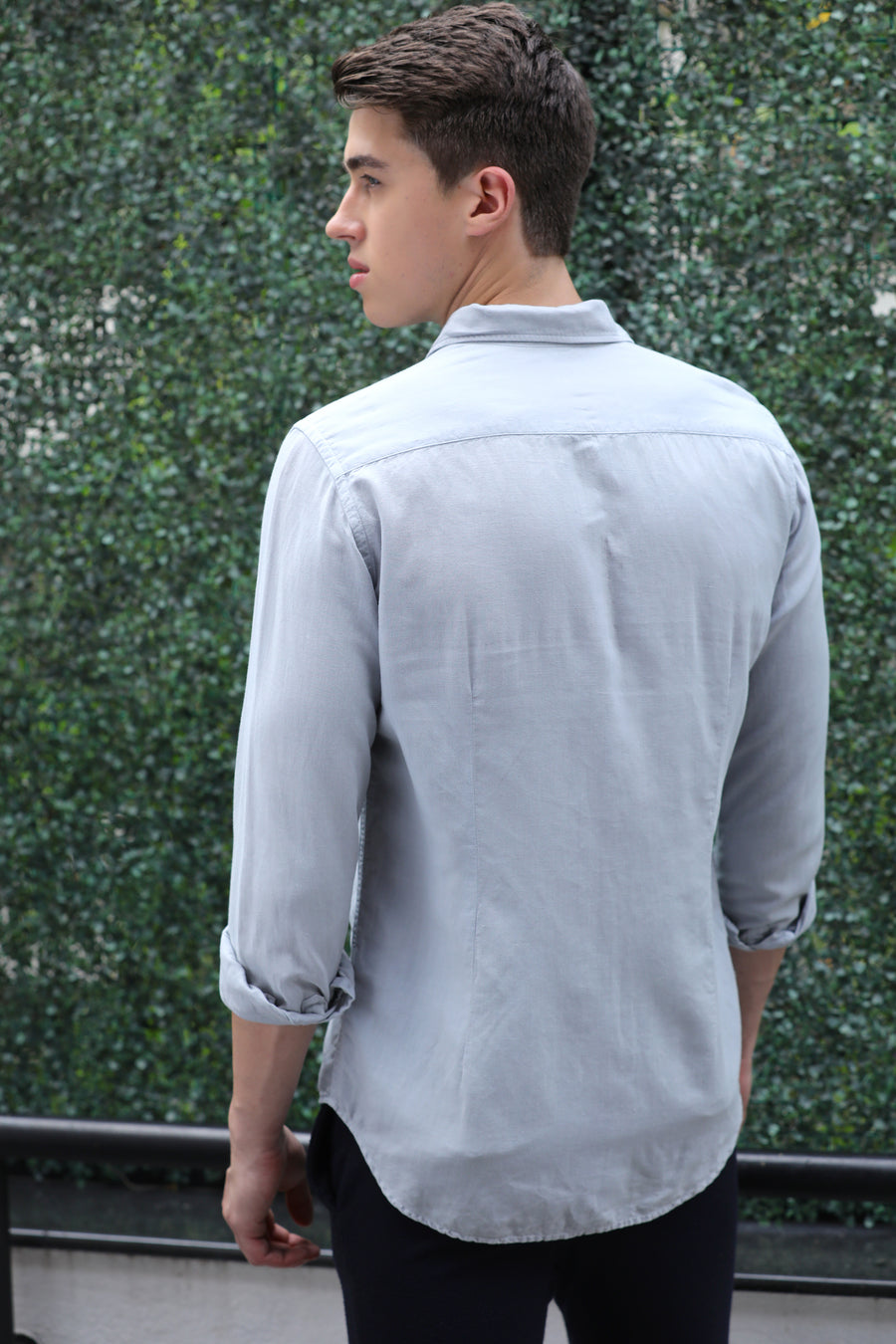 Asian - Linen Cotton Shirt - Grey