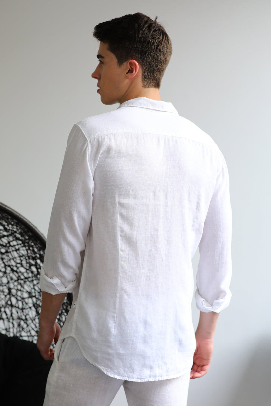 Jason - 100% Linen Shirt - White